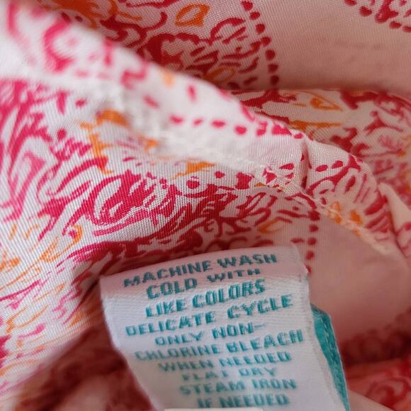 Calypso St. Barth Target Silk Blouse Crochet Pink Medallion Women Medium - Picture 12 of 13